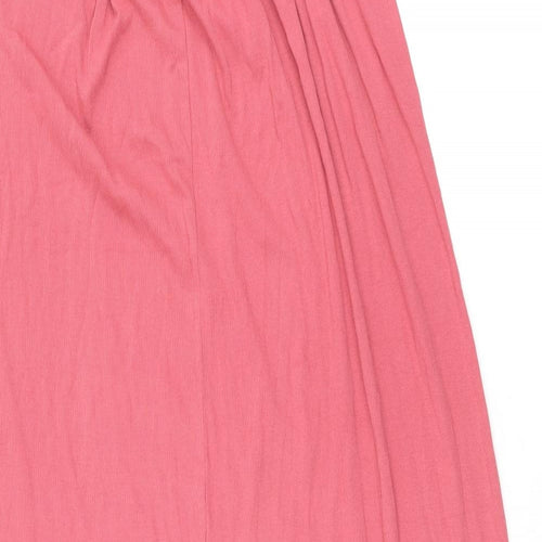 Zara Womens Red Cotton Tank Dress Size 10 V-Neck Pullover - Ribbed fabric