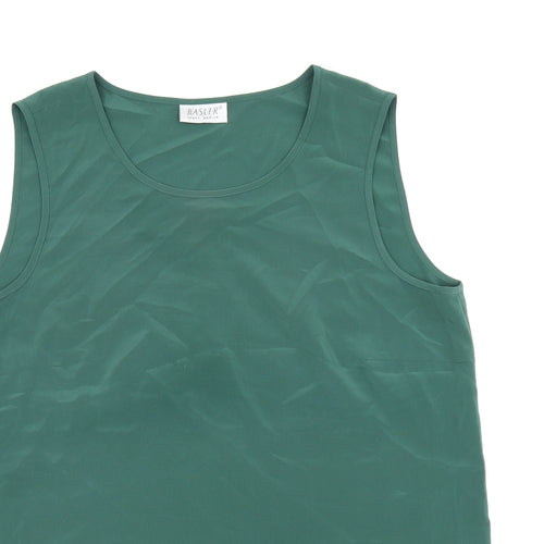 Basler Womens Green Polyester Basic Tank Size 10 Round Neck