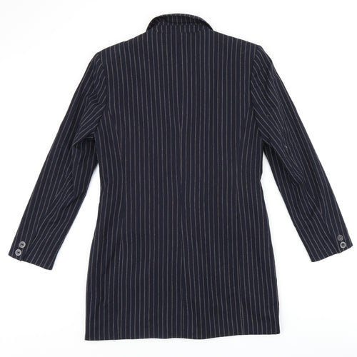Yessica Womens Blue Striped Jacket Blazer Size 14 Button