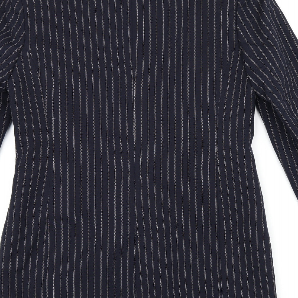 Yessica Womens Blue Striped Jacket Blazer Size 14 Button
