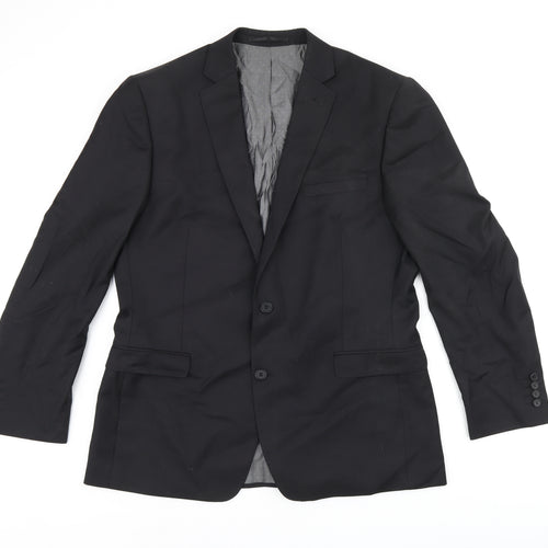 French Connection Mens Black Wool Jacket Suit Jacket Size 42 Regular
