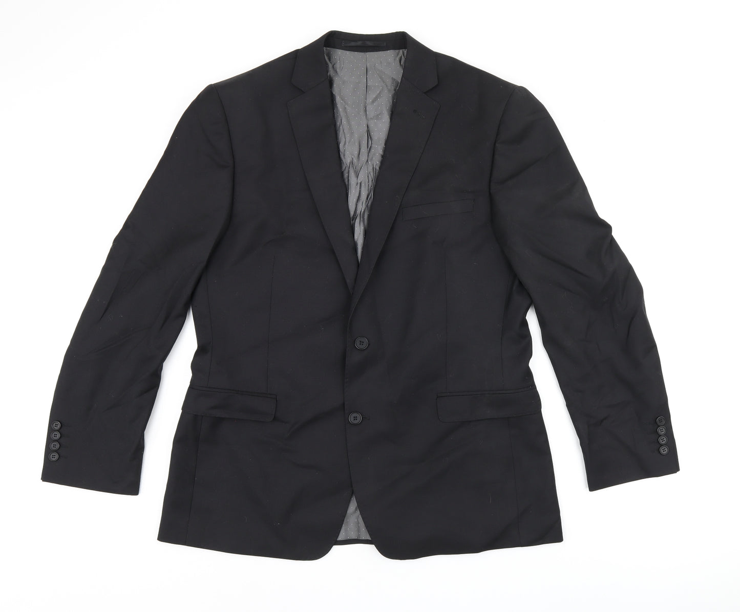 French Connection Mens Black Wool Jacket Suit Jacket Size 42 Regular
