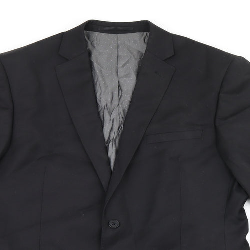 French Connection Mens Black Wool Jacket Suit Jacket Size 42 Regular
