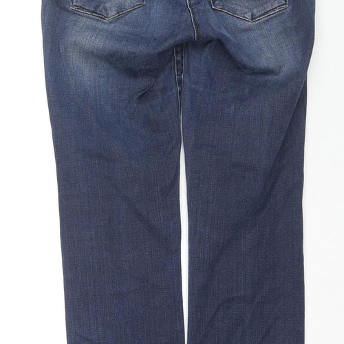 NEXT Womens Blue Cotton Skinny Jeans Size 12 L30 in Regular Zip