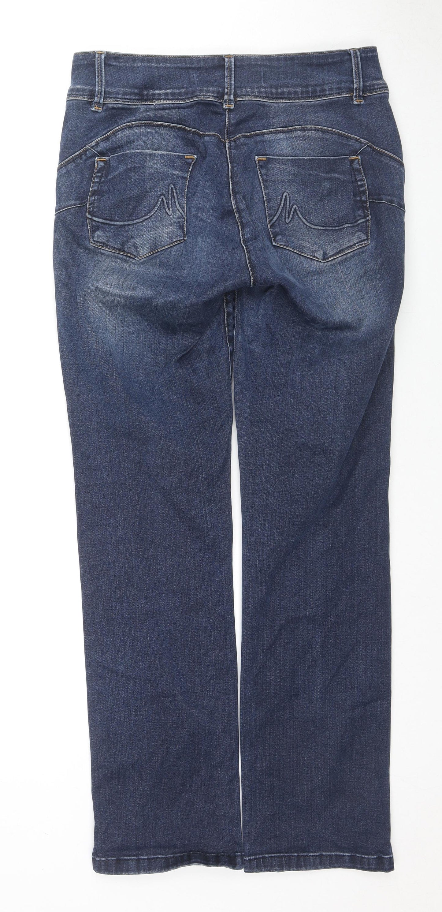 NEXT Womens Blue Cotton Skinny Jeans Size 12 L30 in Regular Zip