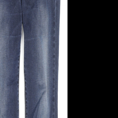 NEXT Womens Blue Cotton Skinny Jeans Size 12 L30 in Regular Zip
