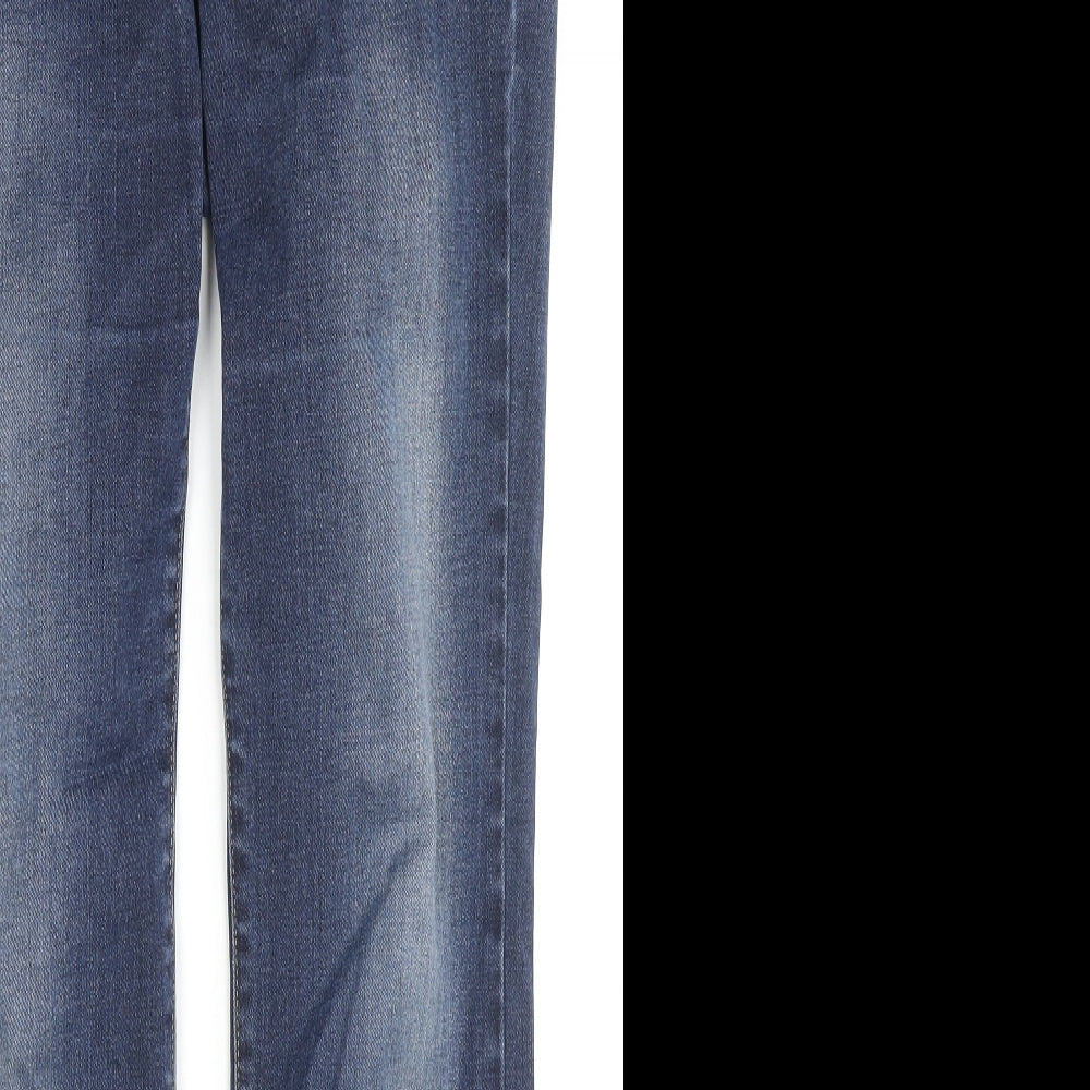 NEXT Womens Blue Cotton Skinny Jeans Size 12 L30 in Regular Zip