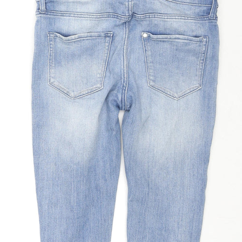 H&M Girls Blue Cotton Skinny Jeans Size 10-11 Years L23 in Regular Zip - Dungaree
