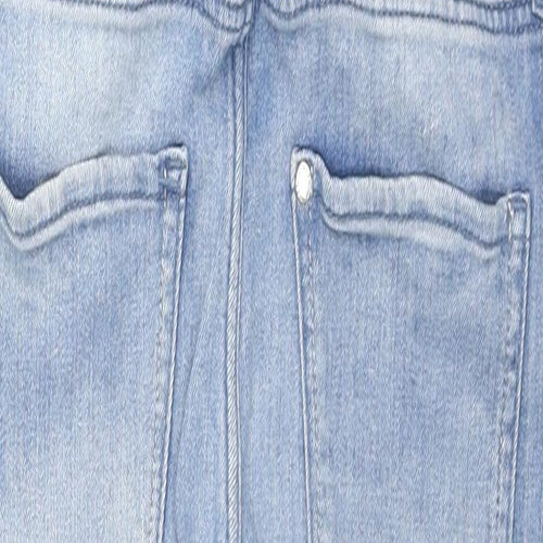 H&M Girls Blue Cotton Skinny Jeans Size 10-11 Years L23 in Regular Zip - Dungaree