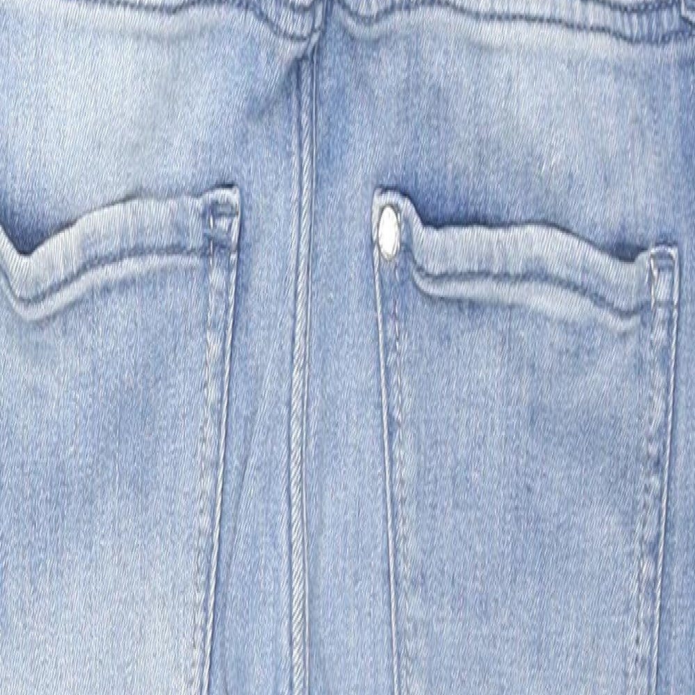 H&M Girls Blue Cotton Skinny Jeans Size 10-11 Years L23 in Regular Zip - Dungaree