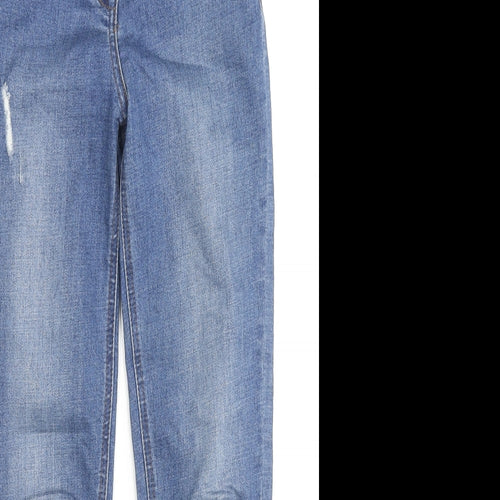 Matalan Womens Blue Cotton Skinny Jeans Size 8 L24 in Regular Zip