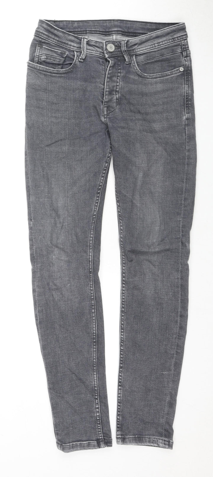 Denim & Co. Mens Grey Cotton Skinny Jeans Size 28 in L30 in Regular Zip