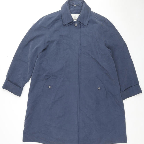 London Fog Womens Blue Overcoat Coat Size 14 Button