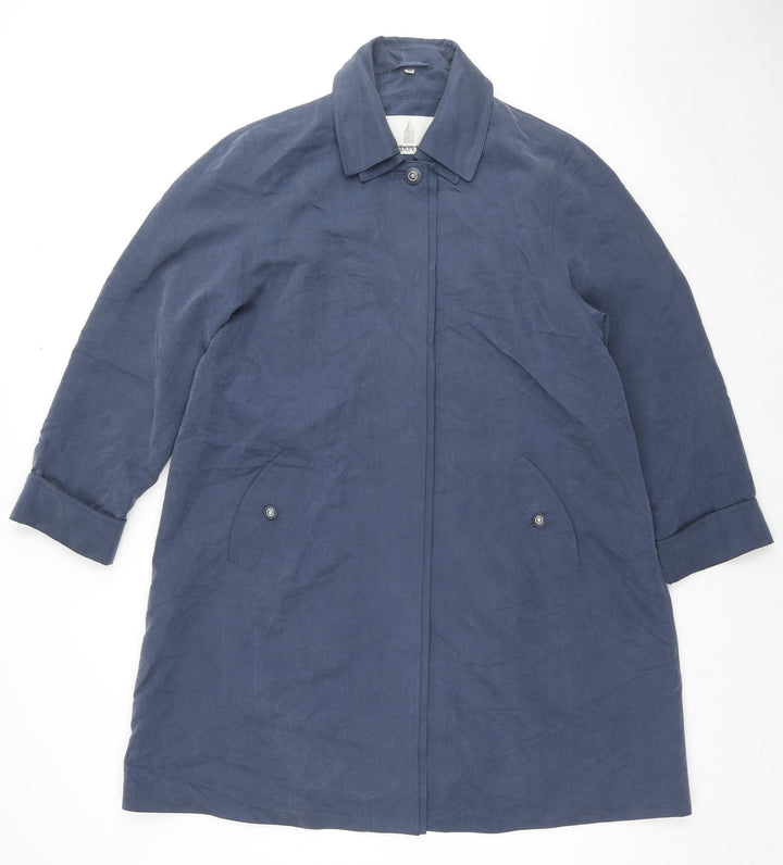 London Fog Womens Blue Overcoat Coat Size 14 Button