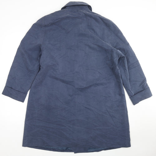London Fog Womens Blue Overcoat Coat Size 14 Button