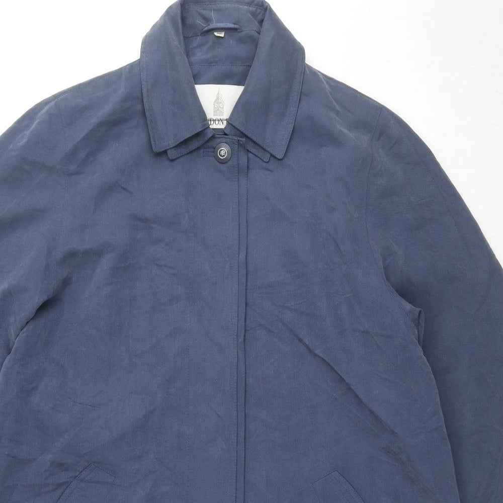 London Fog Womens Blue Overcoat Coat Size 14 Button