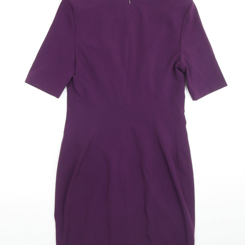 VERO MODA Womens Purple Polyester A-Line Size XS Round Neck Zip - Label Size 160/80A