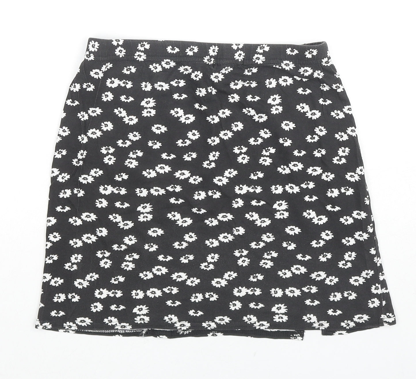 Boohoo Womens Black Floral Polyester Mini Skirt Size 8