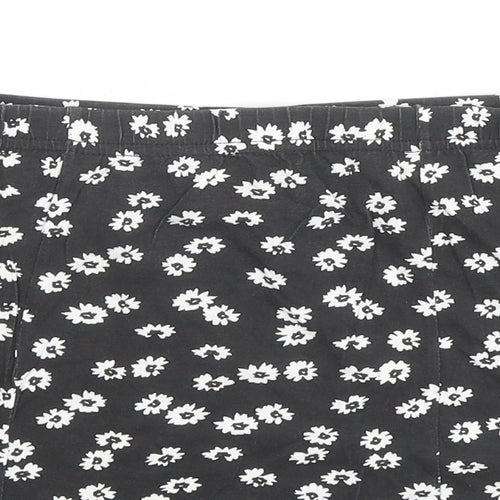 Boohoo Womens Black Floral Polyester Mini Skirt Size 8
