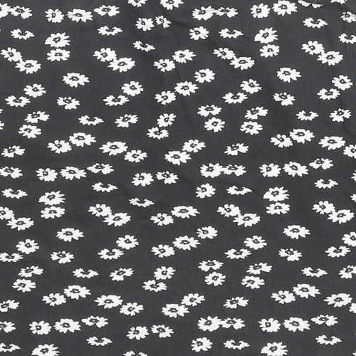 Boohoo Womens Black Floral Polyester Mini Skirt Size 8