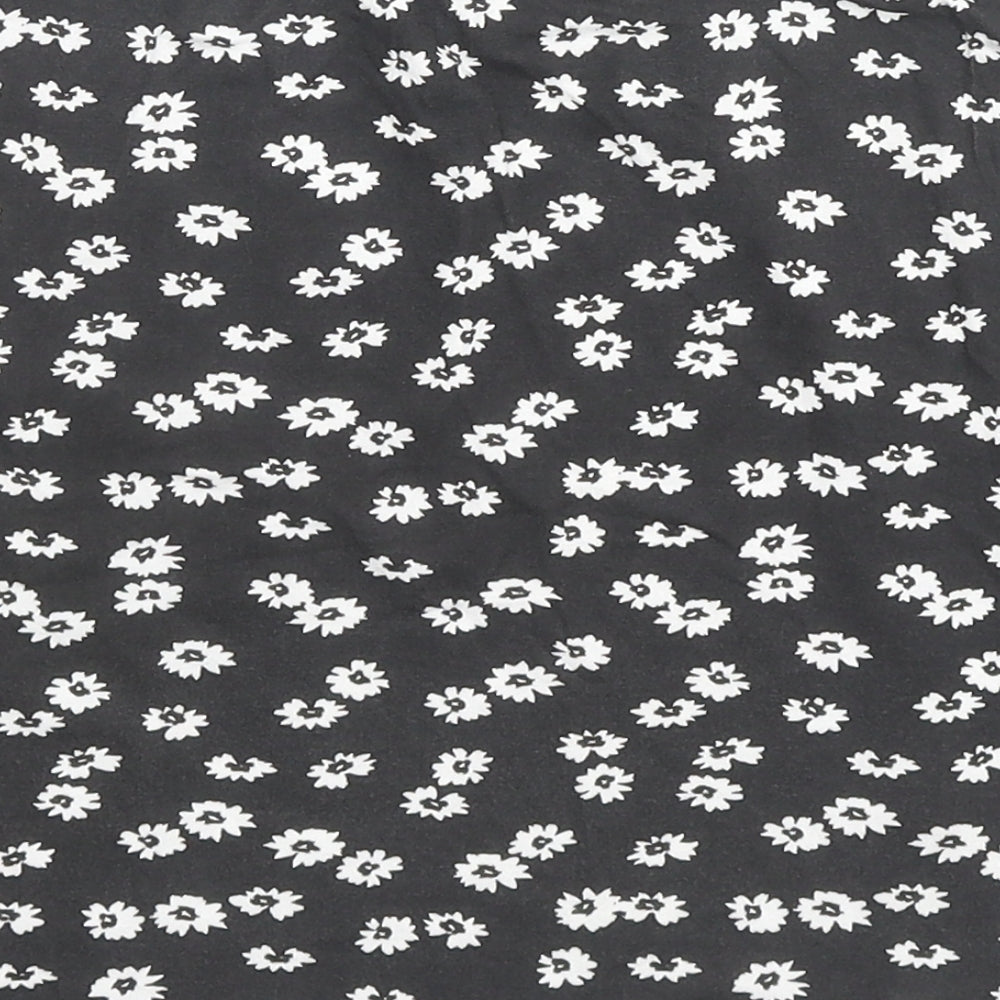 Boohoo Womens Black Floral Polyester Mini Skirt Size 8