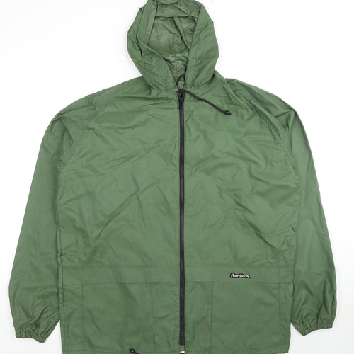 Peter Storm Mens Green Rain Coat Jacket Size L Zip