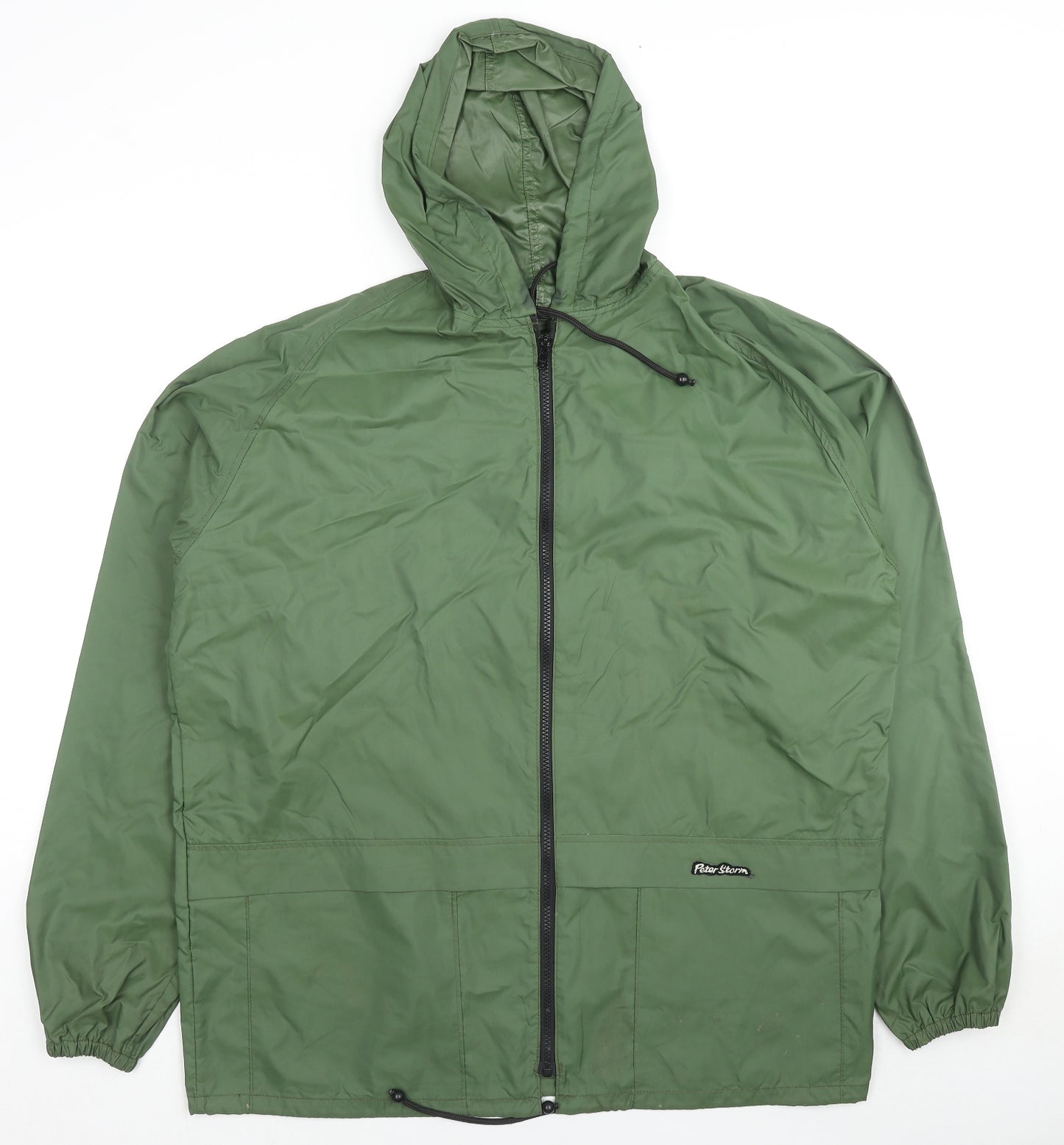Peter Storm Mens Green Rain Coat Jacket Size L Zip