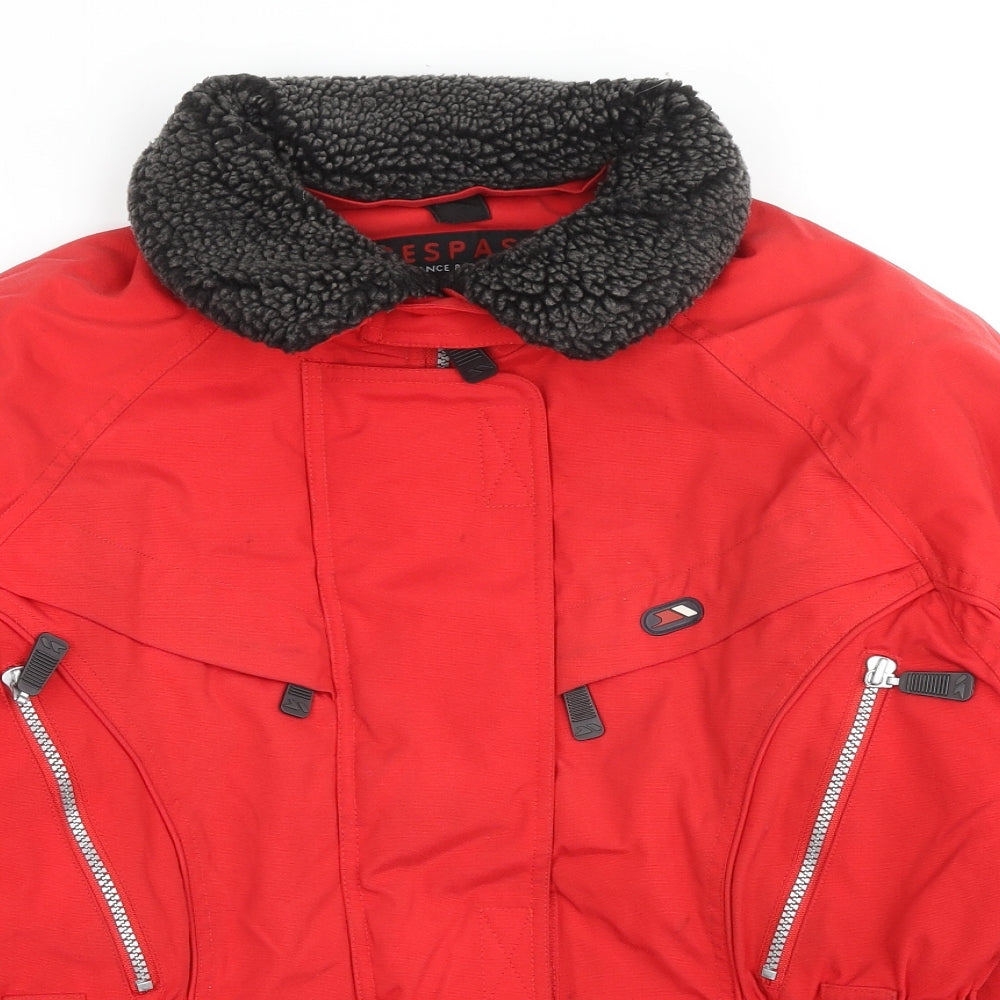 Trespass Womens Red Ski Jacket Coat Size S Zip
