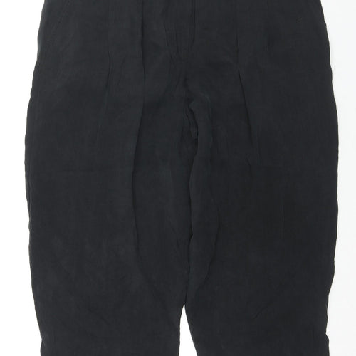 Per Una Womens Black Cupro Culotte Shorts Size 16 L19 in Regular Zip