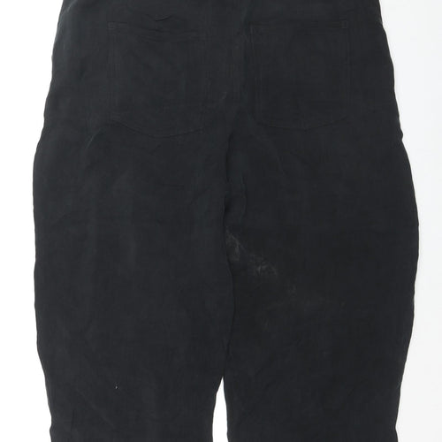 Per Una Womens Black Cupro Culotte Shorts Size 16 L19 in Regular Zip