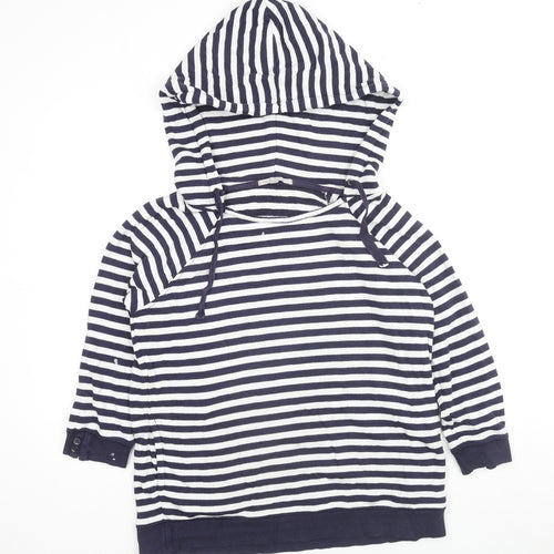 Gap Womens Blue Striped Viscose Pullover Hoodie Size M Pullover
