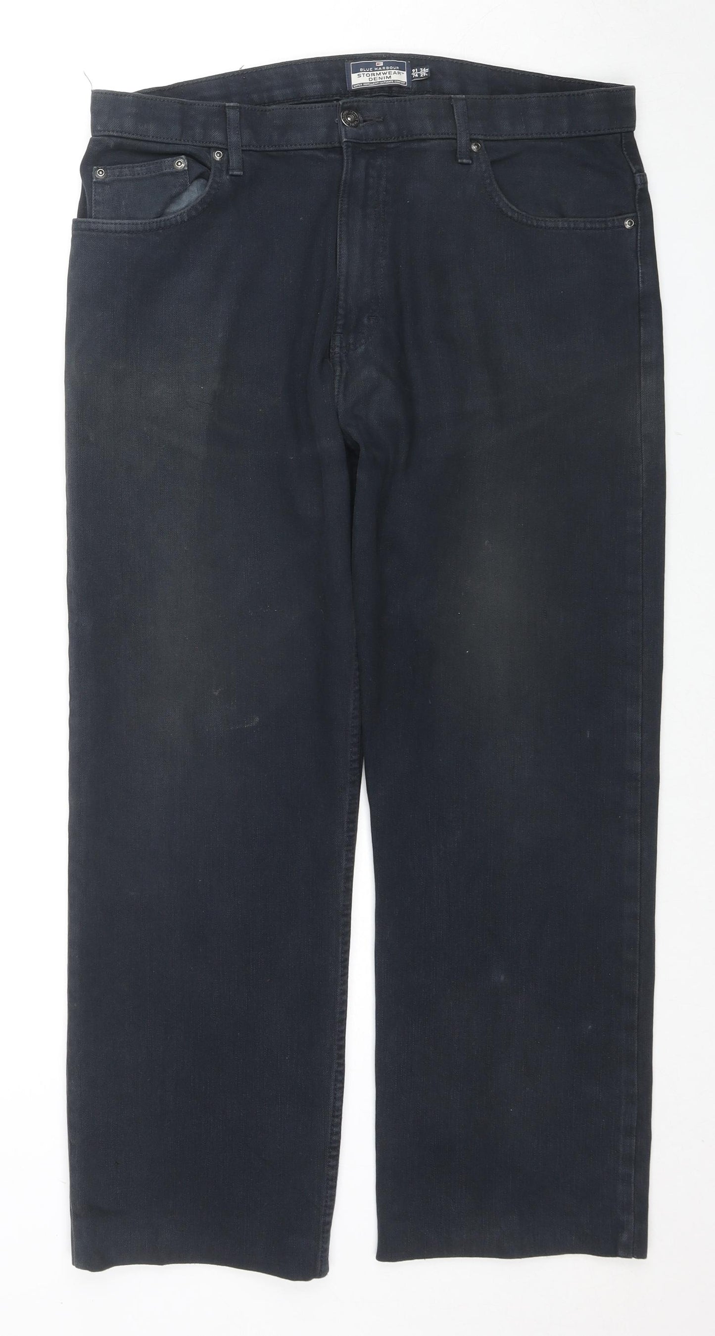 Burton Mens Blue Cotton Straight Jeans Size 36 in L29 in Regular Zip