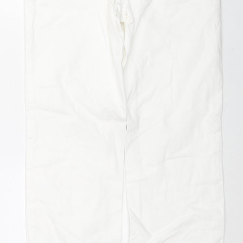 NEXT Womens White Cotton Bootcut Jeans Size 30 L29 in Regular Zip