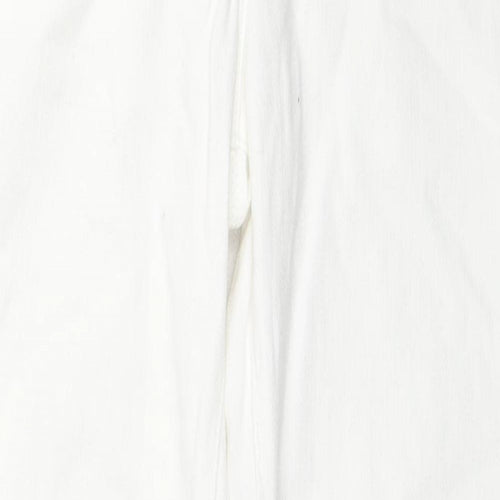NEXT Womens White Cotton Bootcut Jeans Size 30 L29 in Regular Zip