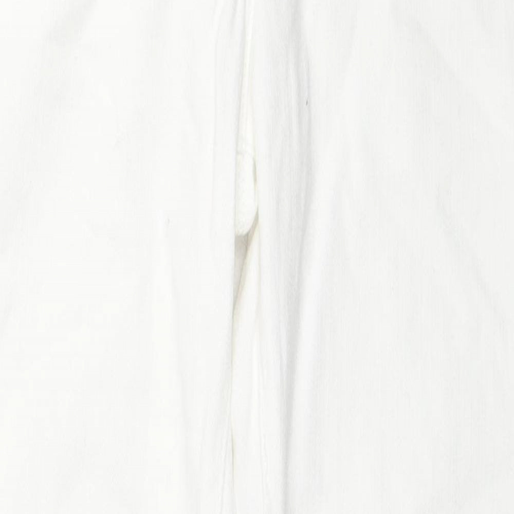 NEXT Womens White Cotton Bootcut Jeans Size 30 L29 in Regular Zip