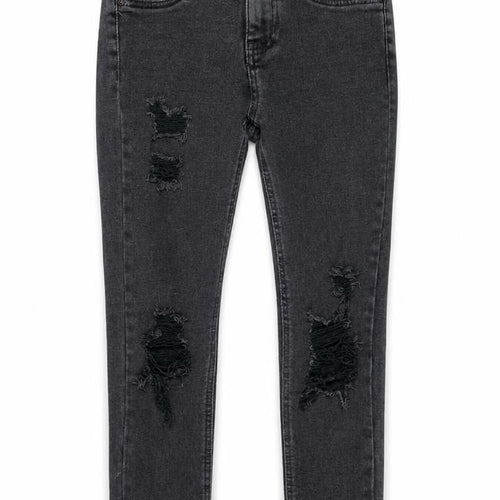 New Look Girls Black Cotton Skinny Jeans Size 12 Years L24 in Regular Zip