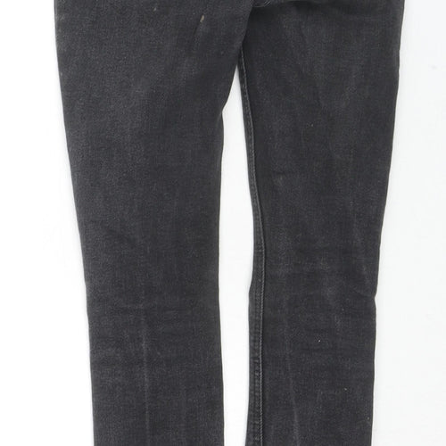 New Look Girls Black Cotton Skinny Jeans Size 12 Years L24 in Regular Zip