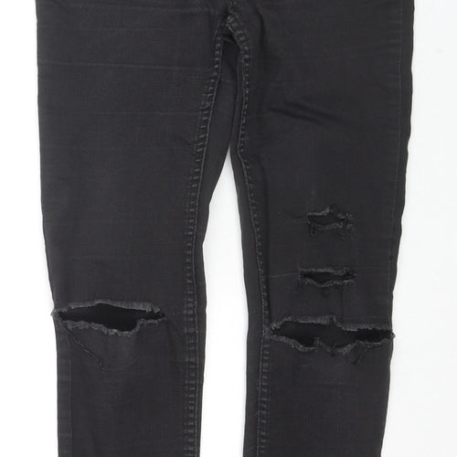 New Look Womens Black Cotton Skinny Jeans Size 10 L27 in Regular Zip