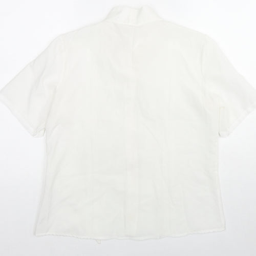 C&A Womens White Polyester Basic Button-Up Size 16 Collared