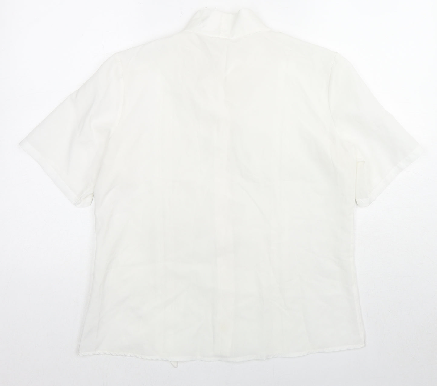 C&A Womens White Polyester Basic Button-Up Size 16 Collared