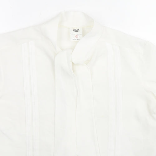 C&A Womens White Polyester Basic Button-Up Size 16 Collared