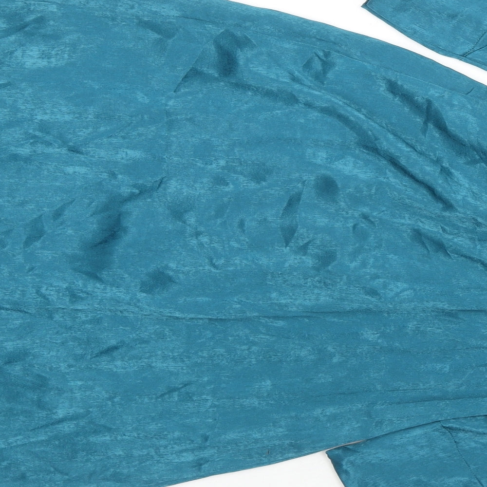 Zara Womens Blue Viscose Maxi Size M V-Neck Pullover - Side Slits