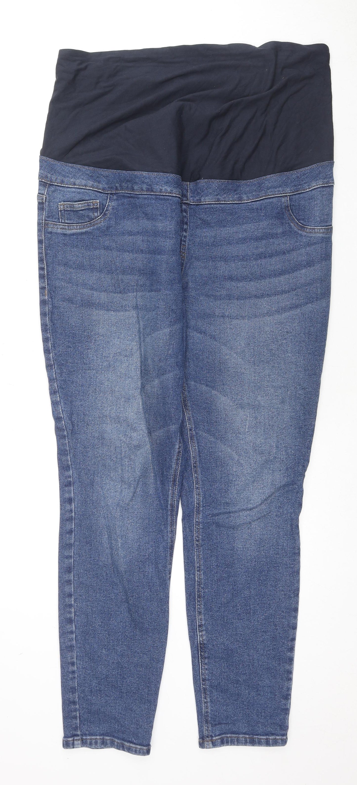 NEXT Womens Blue Cotton Skinny Jeans Size 18 L28 in Regular