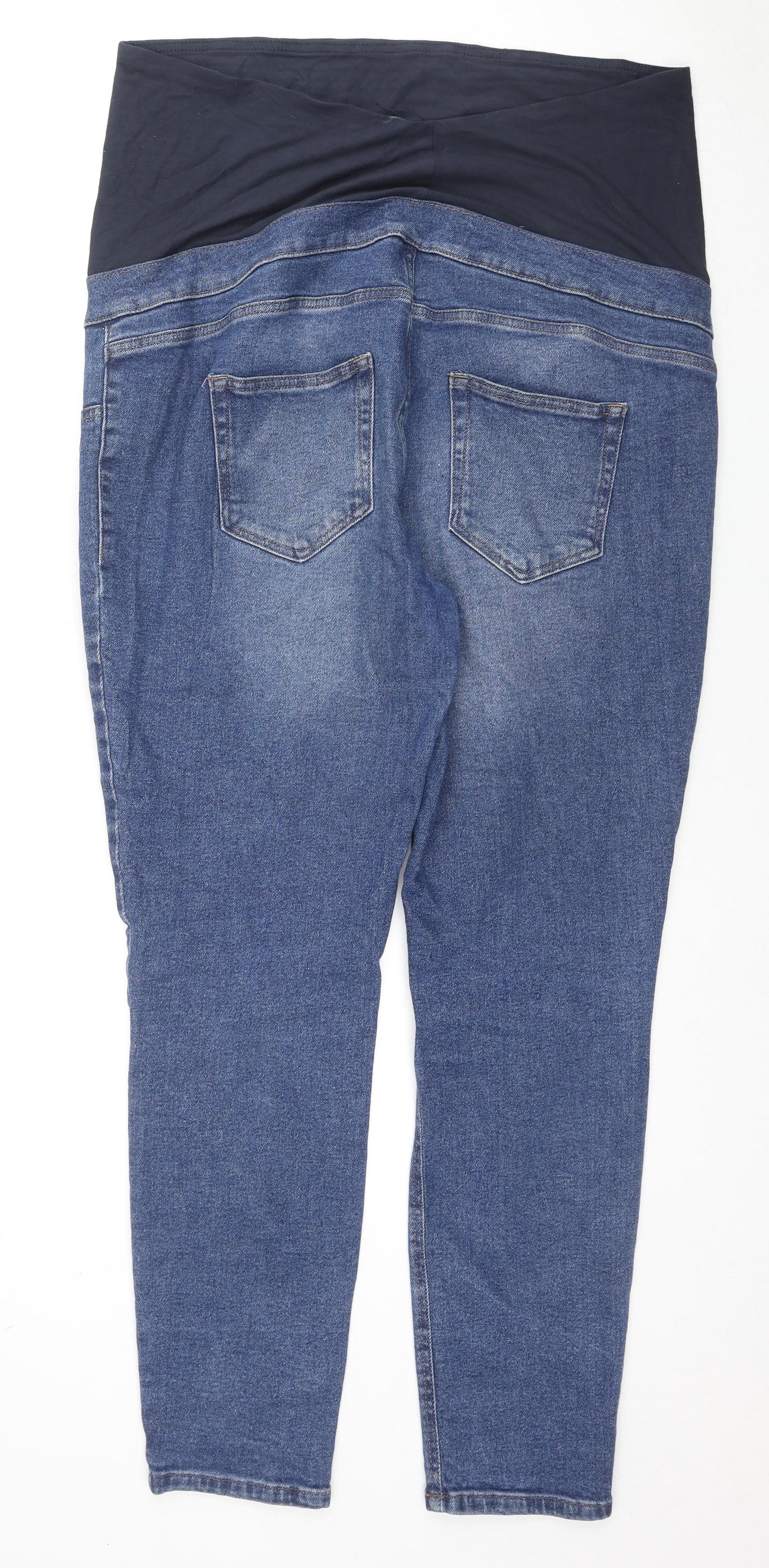 NEXT Womens Blue Cotton Skinny Jeans Size 18 L28 in Regular