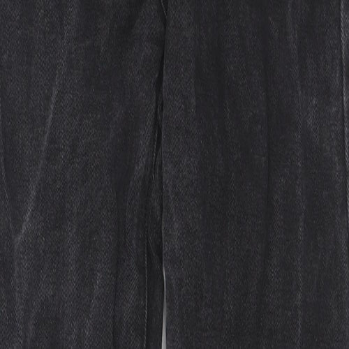 PRETTYLITTLETHING Womens Black Cotton Straight Jeans Size 8 L32 in Regular Zip