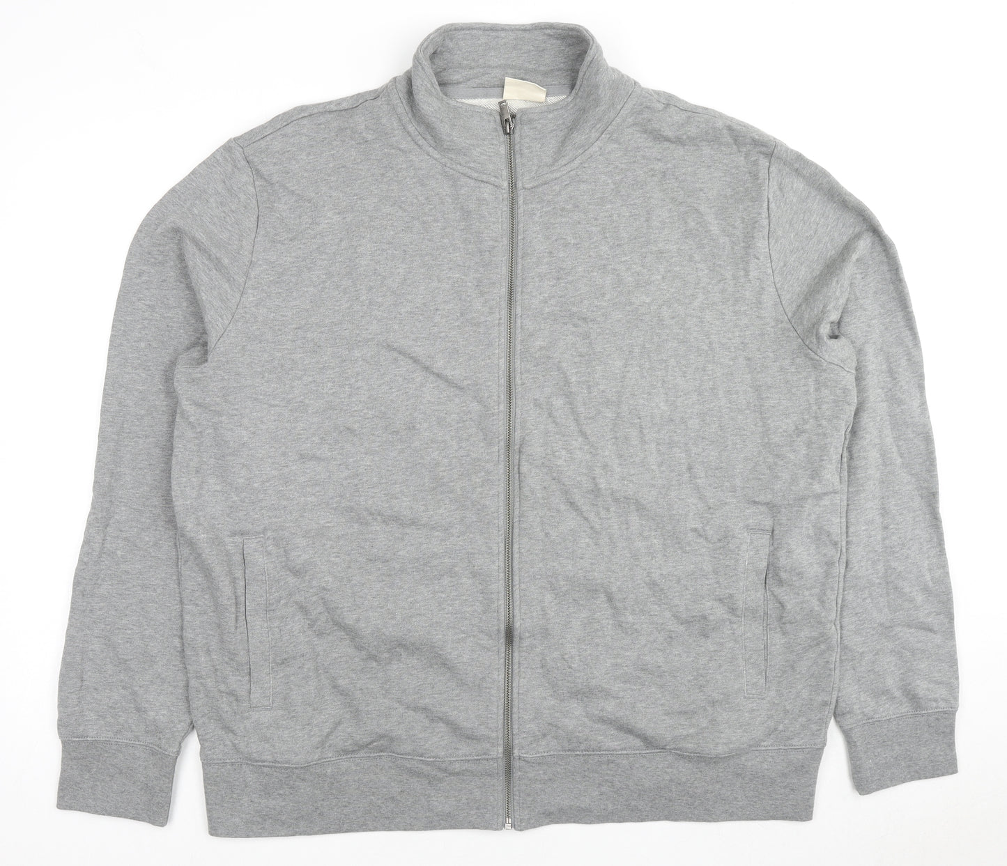 Marks and Spencer Mens Grey Cotton Full Zip Sweatshirt Size 3XL