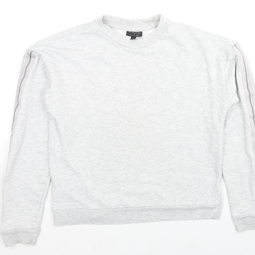 Topshop Womens Grey Cotton Pullover Sweatshirt Size 6 Pullover