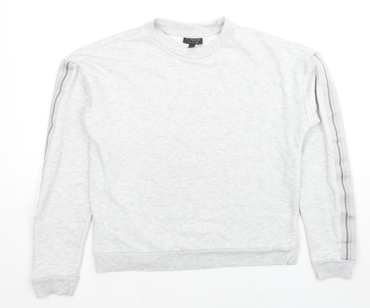 Topshop Womens Grey Cotton Pullover Sweatshirt Size 6 Pullover
