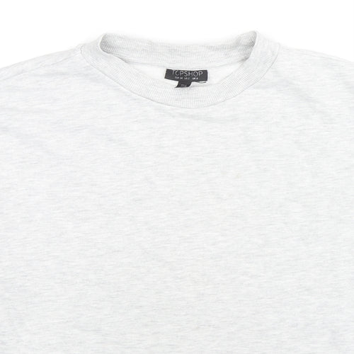 Topshop Womens Grey Cotton Pullover Sweatshirt Size 6 Pullover