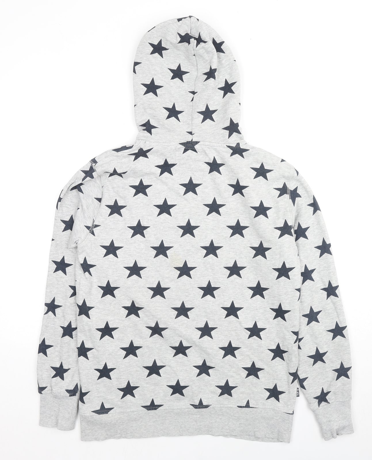 Terranova Mens Grey Geometric Cotton Pullover Hoodie Size M - Stars